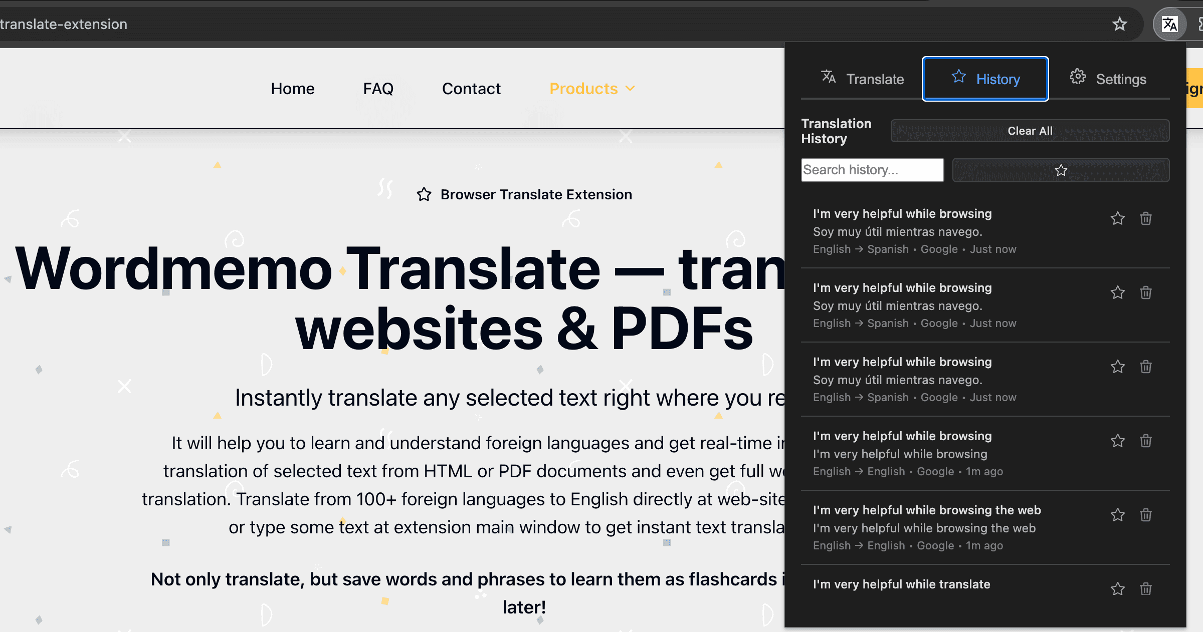 Screenshot 4 - Wordmemo Translate Extension